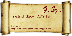 Freind Szofrónia névjegykártya